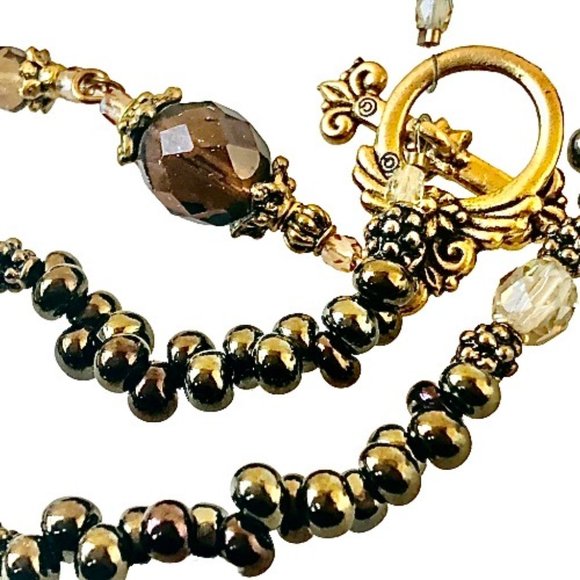 Necklace Bronze Beads by Original Designs REVERSIBLE with Pendant New - Picture 11 of 15